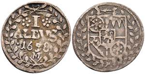 Coins 1 Albus, 1658, Johann Philipp from ... 
