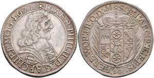 Coins Guilder (60 kreuzer), 1671, Johann ... 