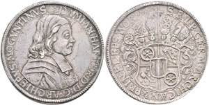 Coins Thickly double taler (57, 81 g), 1676, ... 