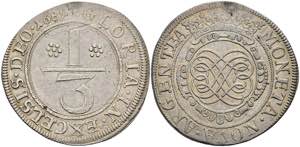 Coins 1 / 3 thaler, 1689, embossed under ... 