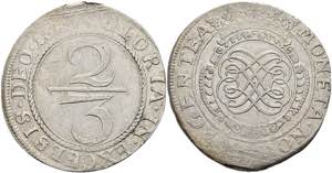Coins 2 / 3 thaler, 1689, embossed under ... 