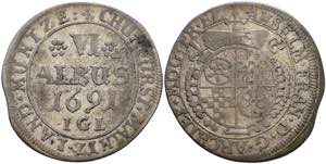 Münzen 6 Albus, 1691, Anselm Franz von ... 