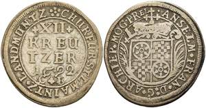Münzen 12 Kreuzer, 1692, Anselm Franz von ... 