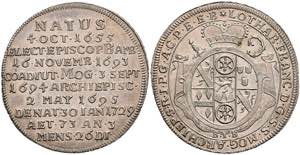 Münzen 1/8 Taler, 1729, Lothar Franz von ... 