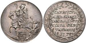Coins 1 / 4 show thaler, 1732, sede vacante, ... 