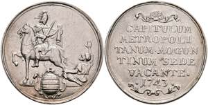 Münzen 1/2 Schautaler, 1743, Sedisvakanz, ... 