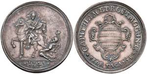 Coins 1 / 4 show thaler, 1743, sede vacante, ... 