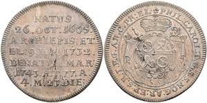 Münzen 1/4 Taler, 1743, Philipp Karl von ... 