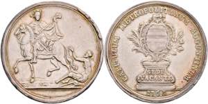Coins 1 / 2 show thaler, 1763, sede vacante, ... 
