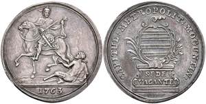 Coins 1 / 4 show thaler, 1763, sede vacante, ... 