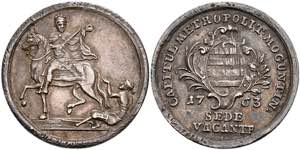 Coins 1 / 8 show thaler, 1763, sede vacante, ... 
