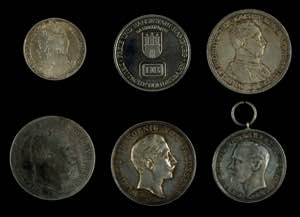 Coins Lot of two 5 Mark pieces as well three ... 
