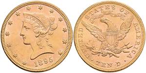 USA 10 Dollars, Gold, 1895, Liberty Head, ... 