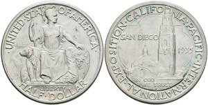 USA 1/2 Dollar, 1935, S, California-Expo, KM ... 