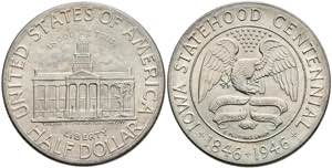 USA 1/2 Dollar, 1946, Iowa, KM 197, ... 