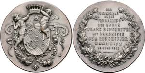 Medallions Germany after 1900 Silver plated ... 