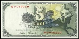 Geldscheine Bank deutscher Länder 5 ... 