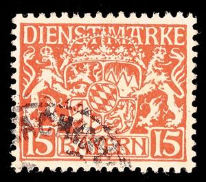Bavaria Official Stamps 15 Pf. Dark ... 