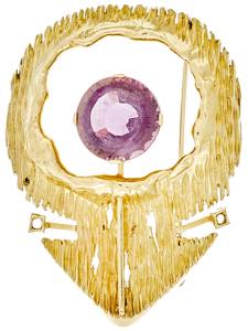 Gemmed Brooches Brooch with amethyst, 585 ... 