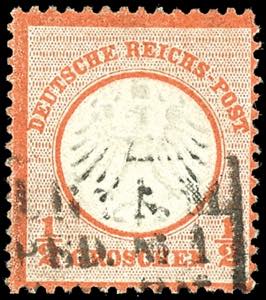 German Reich 1 / 2 Groschen red orange, deep ... 