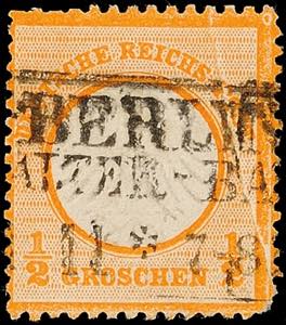 German Reich 1 / 2 Gr. Orange with clearly ... 