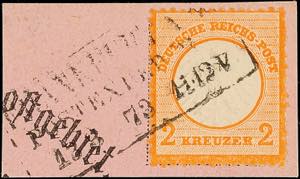 German Reich 2 Kr. Orange with framed cancel ... 