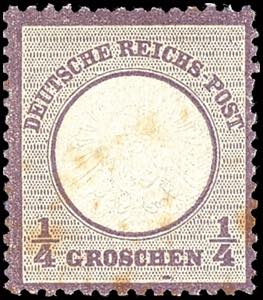 German Reich 1 / 4 Gr. Large shield, violet, ... 