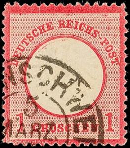 German Reich 1 Gr. Carmine with double ... 