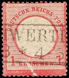 German Reich 1 Gr. Carmine, large stamp L16, ... 
