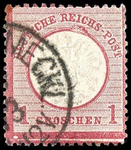German Reich 1 Gr. Rose with plate flaw ... 