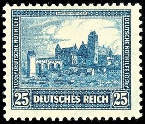 Deutsches Reich 25 Pf Bauwerke blau tadellos ... 