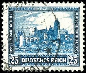 German Reich 25 Pfg help in need blue, used, ... 