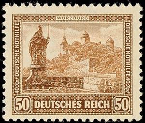 German Reich 50 Pfg help in need buildings ... 