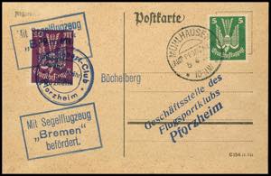 Glide Airmail German Reich 1925, Sail ... 