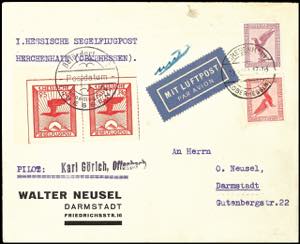 Glide Airmail German Reich 1930, 1. Hessian ... 