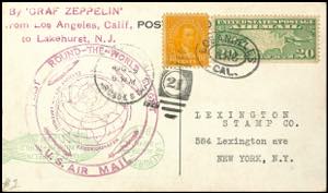 Zeppelin Mail 1929, world round flight, ... 