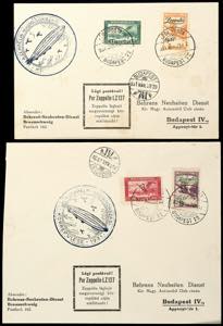 Zeppelin Mail 1931, Hungary trip, Hungarian ... 