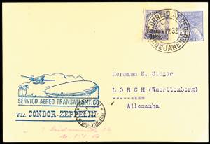 Zeppelinpost nach Sieger 1932, 3. SAF, ... 