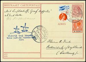 Zeppelin Mail 1931, Netherlands flight, ... 