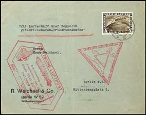 Zeppelin Mail 1933, Chicago travel, ... 