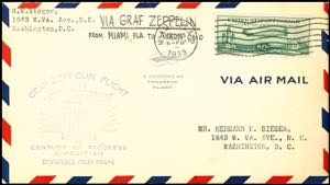 Zeppelin Mail 1933, Chicago travel, American ... 
