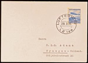 Zeppelinpost nach Sieger 1936, 1. Postfahrt ... 