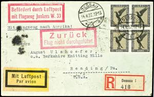 Luftpost bis 1945 Deutsches Reich 1927, ... 