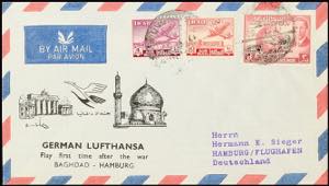 Luftpost nach 1945 Irak 1956, Lufthansa ... 