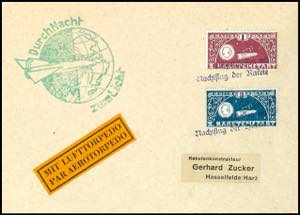 Flown Rocket Mail 1 and 3 RM perforated ... 