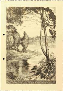 Schmucktelegramme 1937. River landscape, ... 