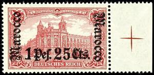 Deutsche Post in Marokko 1 Pes. 25 Cts. auf ... 