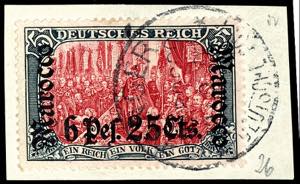 Morocco 5 Mark German Reich with overprint\ ... 