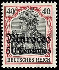 Deutsche Post in Marokko 40 Pfennig Germania ... 