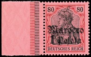 Deutsche Post in Marokko 1 Peseta auf 80 Pf ... 